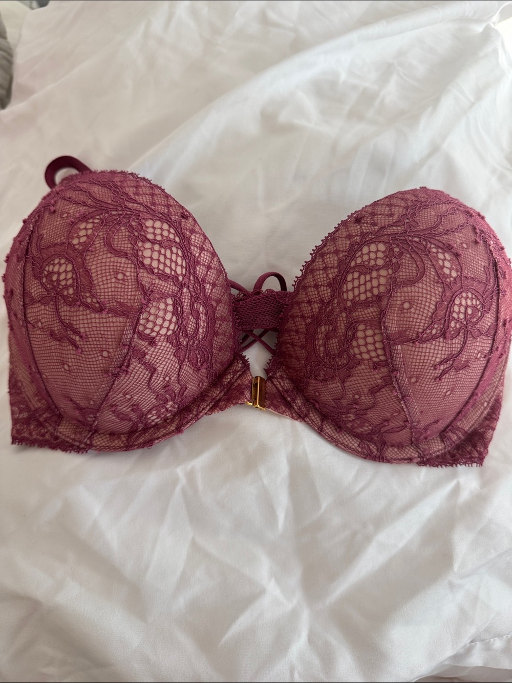 Victoria's Secret Lace Push-Up Bra in Wine